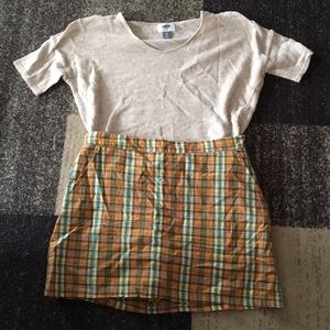 Plaid skort with pockets